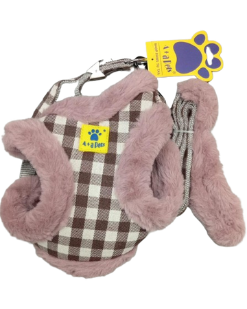 A+a Pets Fur Harness & Leash Set For Cats & Small Dogs